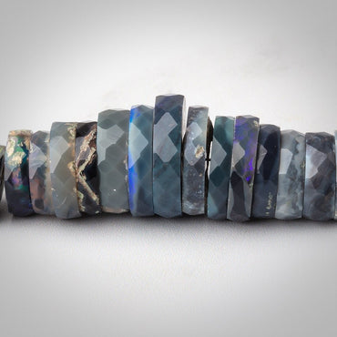 5-14.5mm Australian Opal Faceted Heishi Beads 18 inch 230 pieces AAA (ONLINE ORDER ONLY)