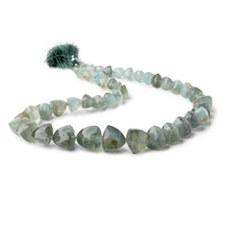5-14mm Moss Aquamarine Faceted Trillion Beads 15 inch 46 pieces (ONLINE ORDER ONLY)