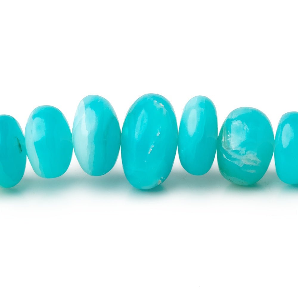 5-14mm Peruvian Blue Opal Plain Rondelles 20 inch 109 Beads AAA (ONLINE ORDER ONLY)