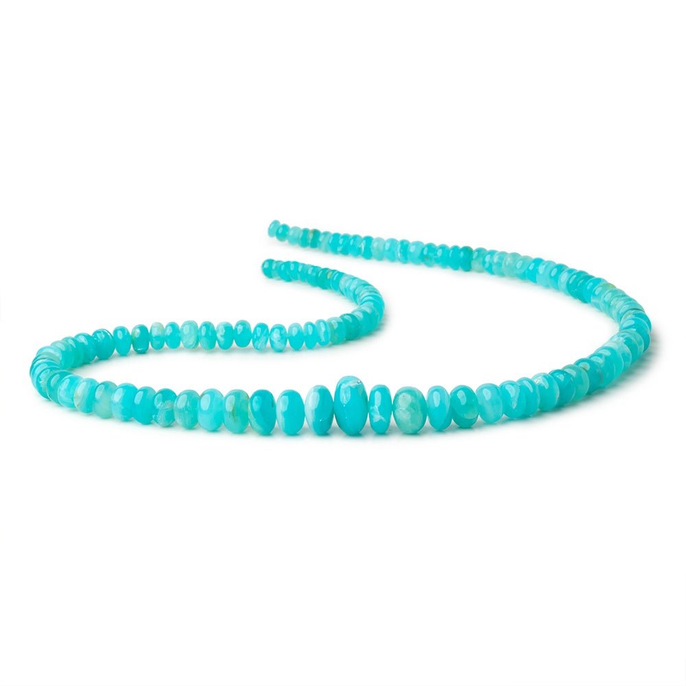 5-14mm Peruvian Blue Opal Plain Rondelles 20 inch 109 Beads AAA (ONLINE ORDER ONLY)
