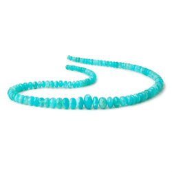 5-14mm Peruvian Blue Opal Plain Rondelles 20 inch 109 Beads AAA (ONLINE ORDER ONLY)