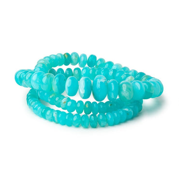 5-14mm Peruvian Blue Opal Plain Rondelles 20 inch 109 Beads AAA (ONLINE ORDER ONLY)