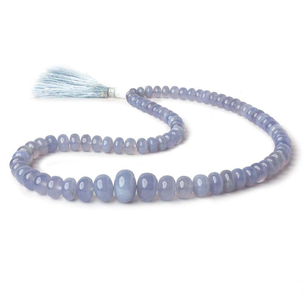 5-14mm Turkish Blue Chalcedony plain rondelle beads 16 inch 80 pieces AA (ONLINE ORDER ONLY)