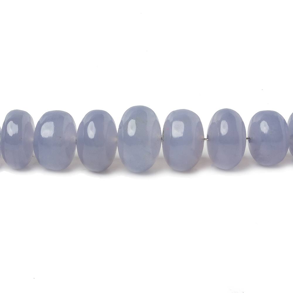 5-14mm Turkish Blue Chalcedony plain rondelle beads 16 inch 80 pieces AA (ONLINE ORDER ONLY)