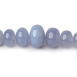 5-14mm Turkish Blue Chalcedony plain rondelle beads 16 inch 80 pieces AA (ONLINE ORDER ONLY)