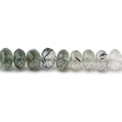 7mm Green Tourmalinated Quartz Faceted Rondelle 15 inch 88 Beads (ONLINE ORDER ONLY)