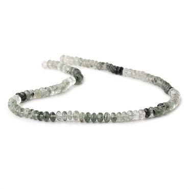 7mm Green Tourmalinated Quartz Faceted Rondelle 15 inch 88 Beads (ONLINE ORDER ONLY)