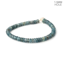 5-5.5mm Indigo Kyanite 1.5mm Large Hole Faceted Rondelle 8 inch 68 Beads