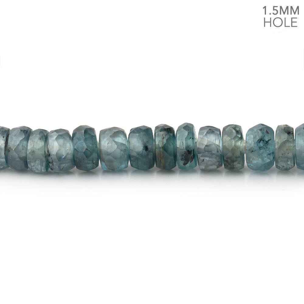 5-5.5mm Indigo Kyanite 1.5mm Large Hole Faceted Rondelle 8 inch 68 Beads
