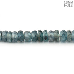 5-5.5mm Indigo Kyanite 1.5mm Large Hole Faceted Rondelle 8 inch 68 Beads