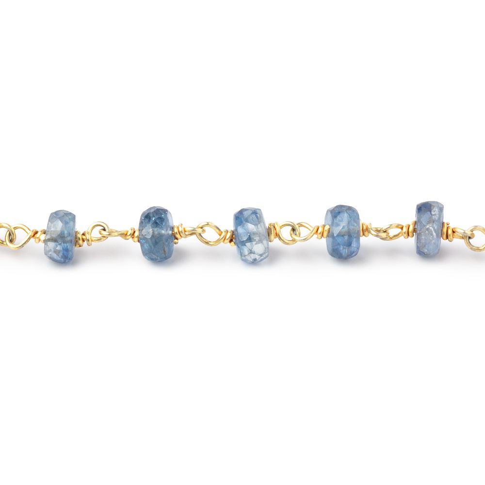 5-5.5mm Kyanite Faceted Rondelle on Vermeil Chain (ONLINE ORDER ONLY)