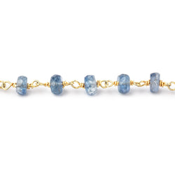 5-5.5mm Kyanite Faceted Rondelle on Vermeil Chain (ONLINE ORDER ONLY)
