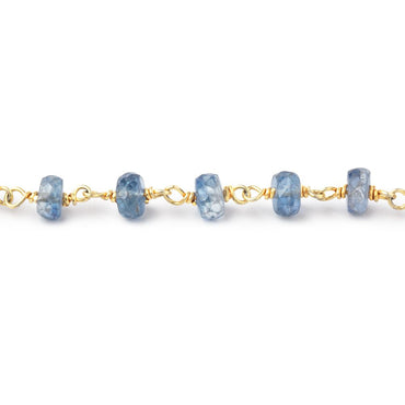 5-5.5mm Kyanite Faceted Rondelle on Vermeil Chain (ONLINE ORDER ONLY)