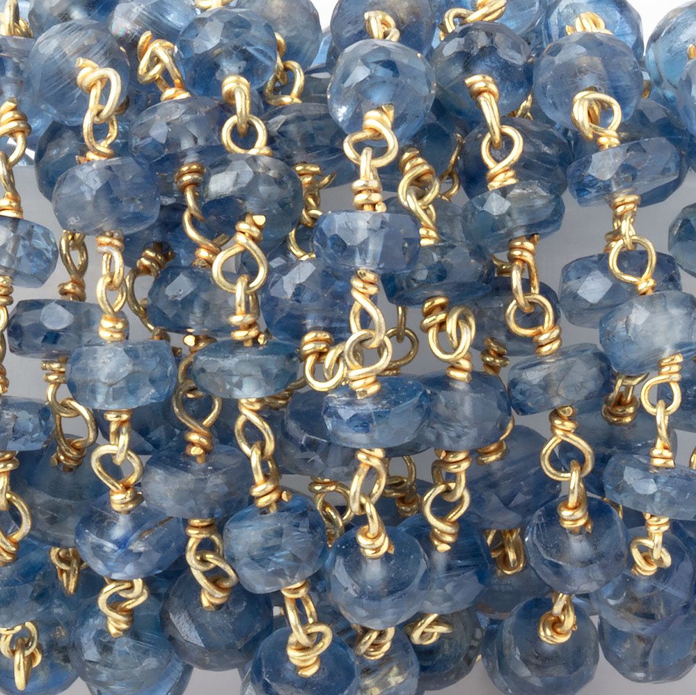 5-5.5mm Kyanite Faceted Rondelle on Vermeil Chain (ONLINE ORDER ONLY)