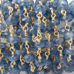 5-5.5mm Kyanite Faceted Rondelle on Vermeil Chain (ONLINE ORDER ONLY)