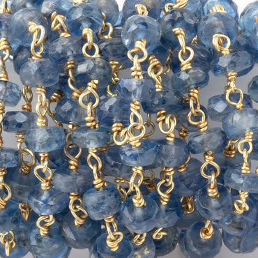 5-5.5mm Kyanite Faceted Rondelle on Vermeil Chain (ONLINE ORDER ONLY)