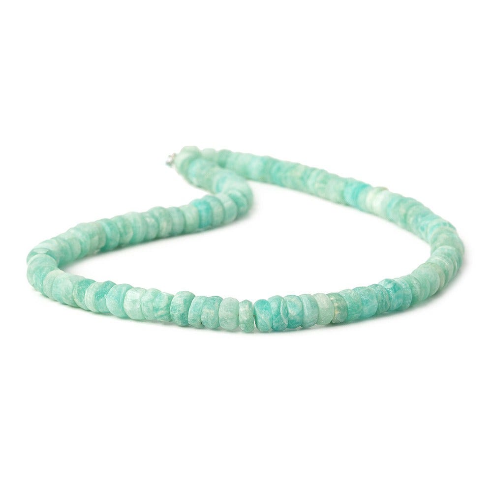 5-5.5mm Matte Amazonite rondelle beads 12 inch 110 pieces (ONLINE ORDER ONLY)