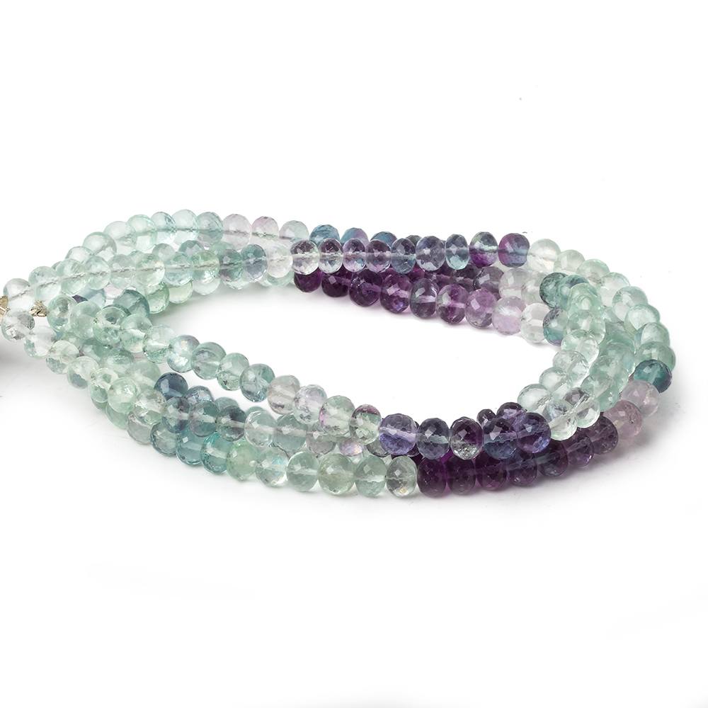 5-5.5mm Mint & Purple Fluorite micro faceted rondelles 16 inch 98 beads AAA (ONLINE ORDER ONLY)