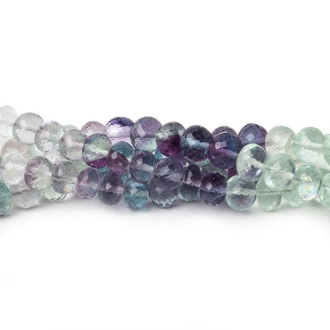 5-5.5mm Mint & Purple Fluorite micro faceted rondelles 16 inch 98 beads AAA (ONLINE ORDER ONLY)