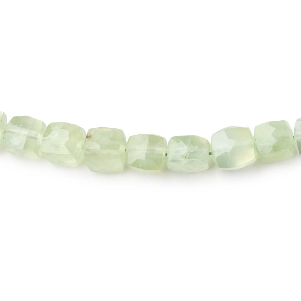 5-5.5mm Prehnite Faceted Cube Beads 8 inch 35 pieces (ONLINE ORDER ONLY)
