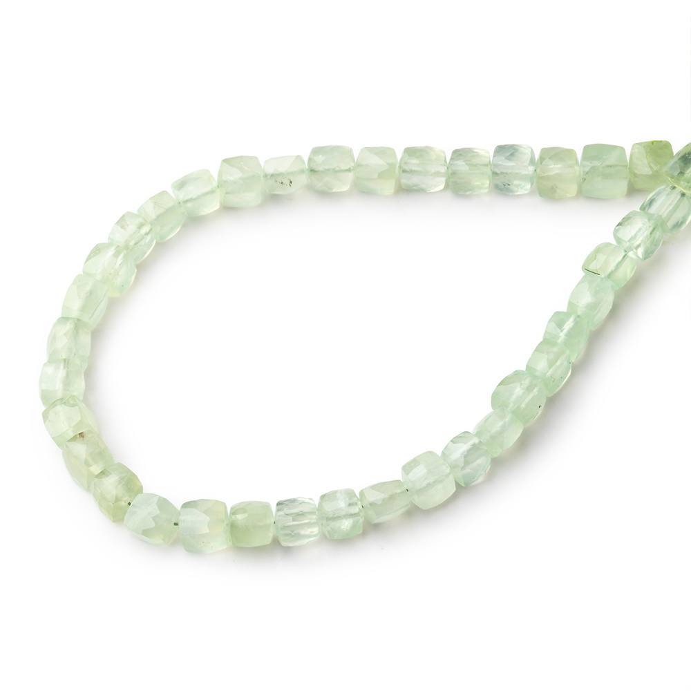 5-5.5mm Prehnite Faceted Cube Beads 8 inch 35 pieces (ONLINE ORDER ONLY)