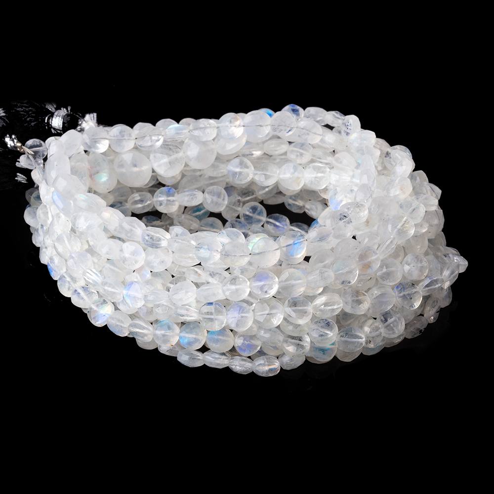 5-5.5mm Rainbow Moonstone Faceted Coin Beads 15.5 inch 68 pieces (ONLINE ORDER ONLY)