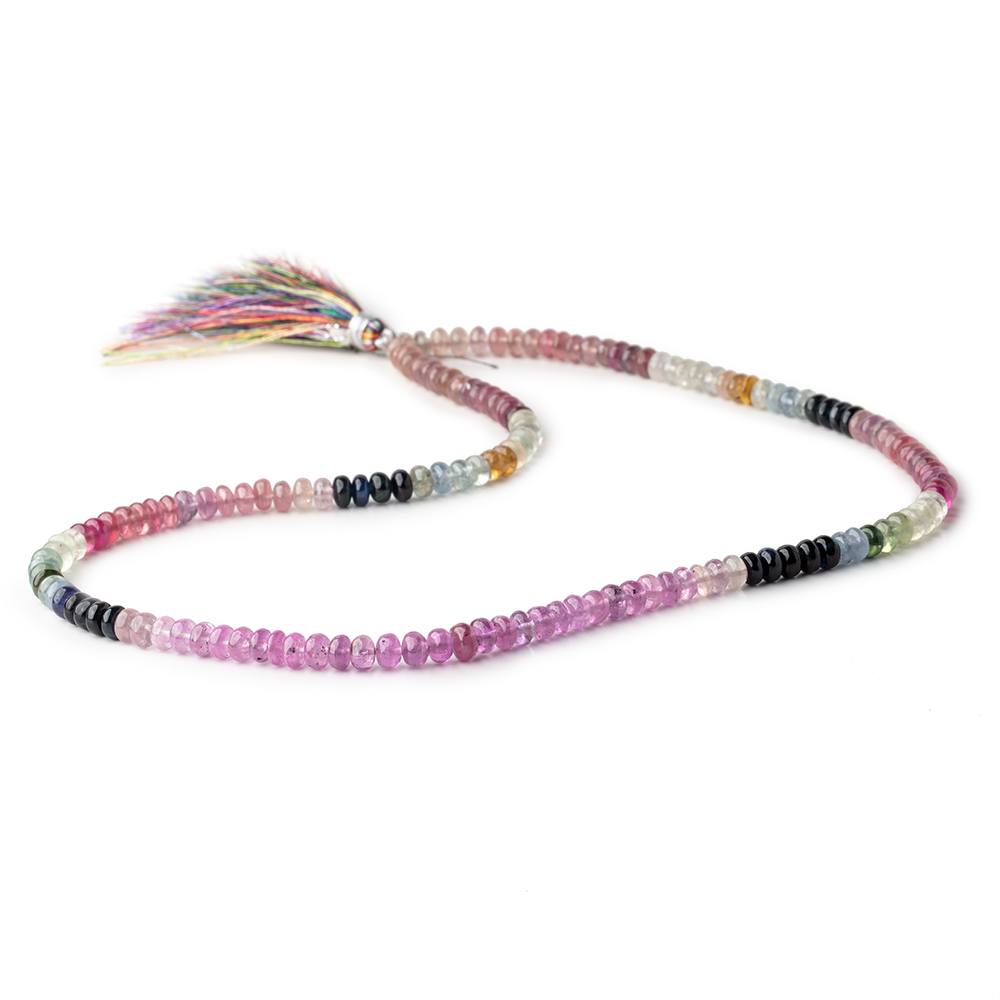 5-5.5mm Ruby & Multi Color Sapphire Plain Rondelle Beads 18 inch 164 pieces (ONLINE ORDER ONLY)