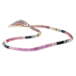 5-5.5mm Ruby & Multi Color Sapphire Plain Rondelle Beads 18 inch 164 pieces (ONLINE ORDER ONLY)