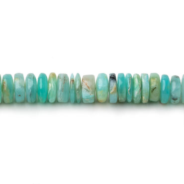 5-6.5mm Blue Peruvian Opal Plain Heshi Beads 18 inch 242 pieces AA (ONLINE ORDER ONLY)