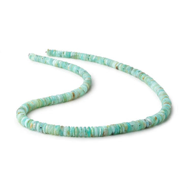 5-6.5mm Blue Peruvian Opal Plain Heshi Beads 18 inch 242 pieces AA (ONLINE ORDER ONLY)