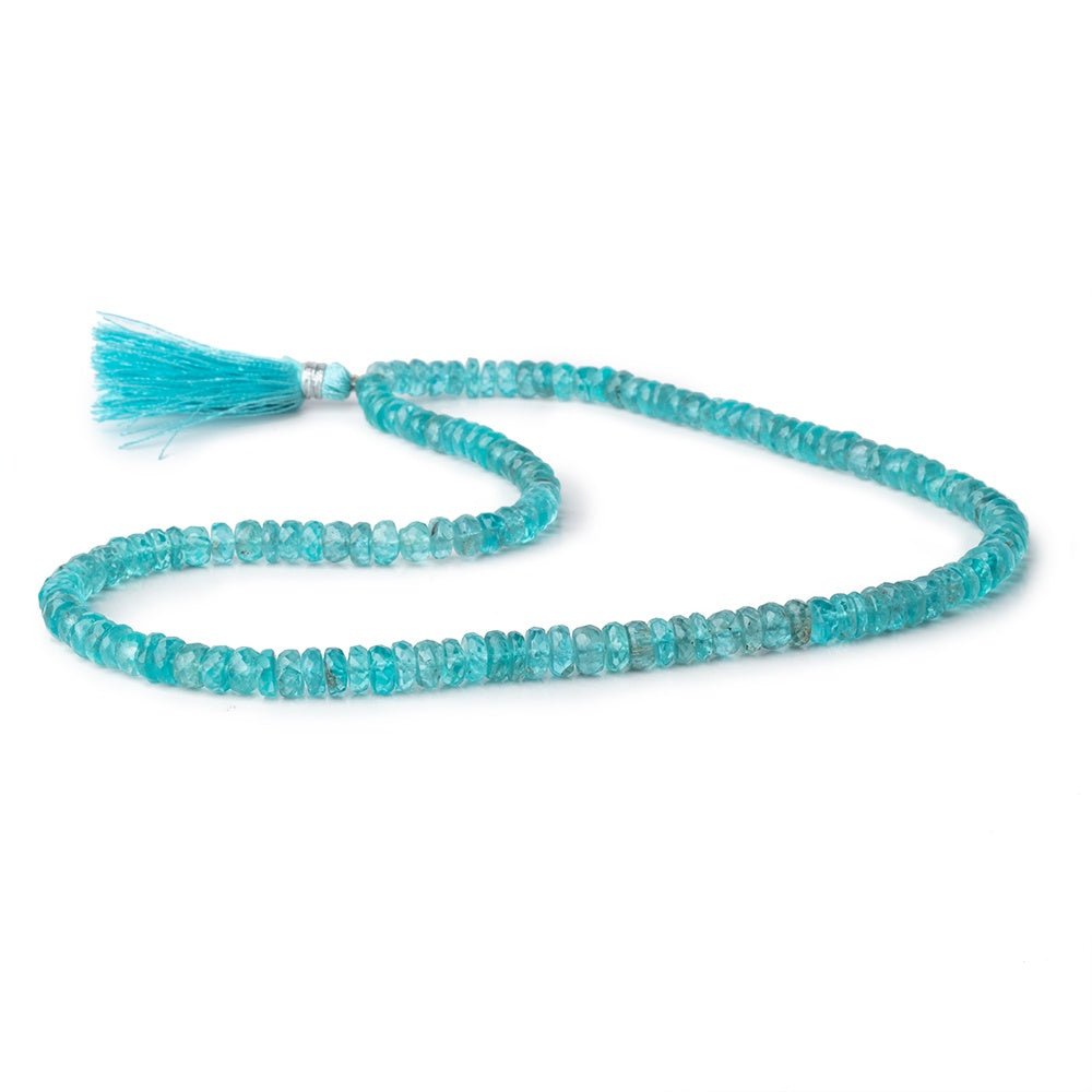 5-6.5mm Caribbean Blue Apatite Faceted Rondelle Beads 16 inch 136 pieces AA (ONLINE ORDER ONLY)