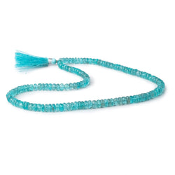 5-6.5mm Caribbean Blue Apatite Faceted Rondelle Beads 16 inch 136 pieces AA (ONLINE ORDER ONLY)