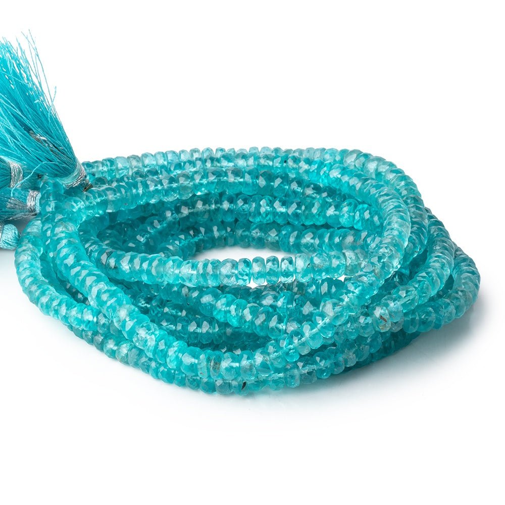5-6.5mm Caribbean Blue Apatite Faceted Rondelle Beads 16 inch 136 pieces AA (ONLINE ORDER ONLY)