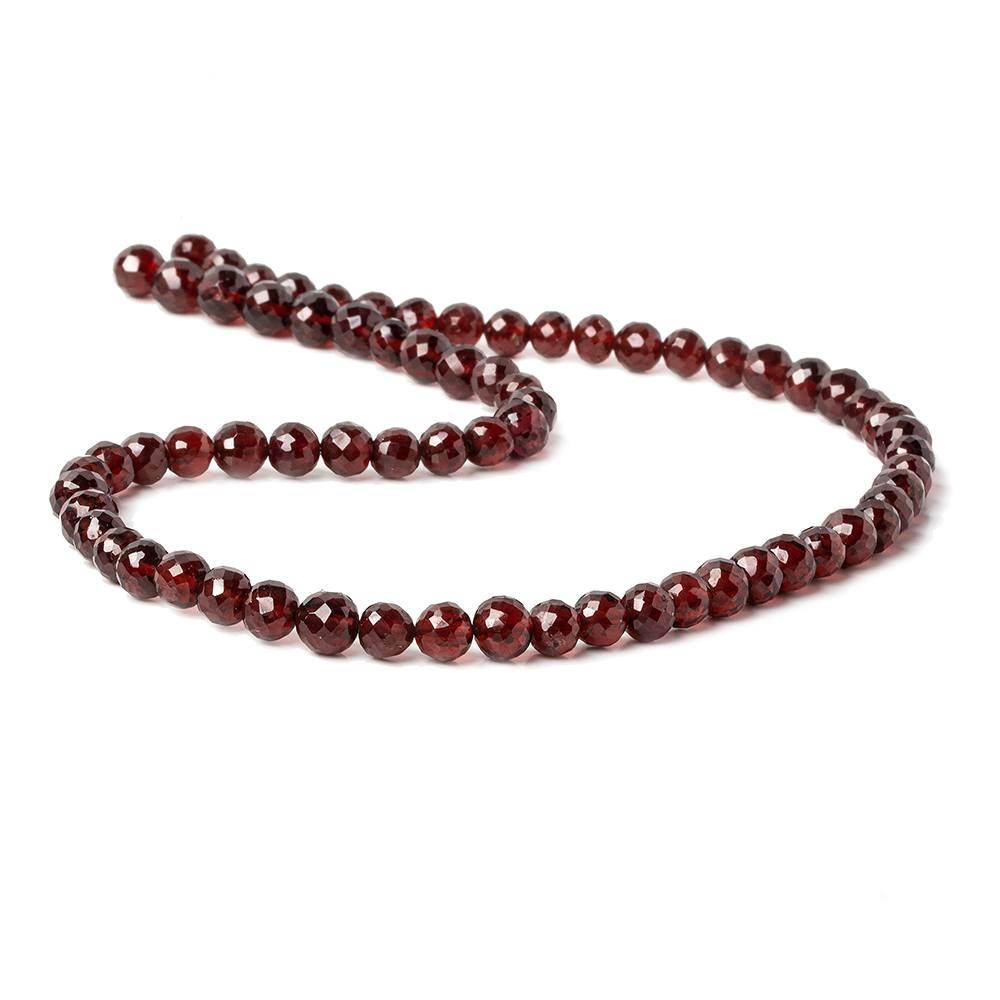 6-6.5mm Mozambique Garnet Faceted Round Beads 15.75 inch 68 pieces (ONLINE ORDER ONLY)