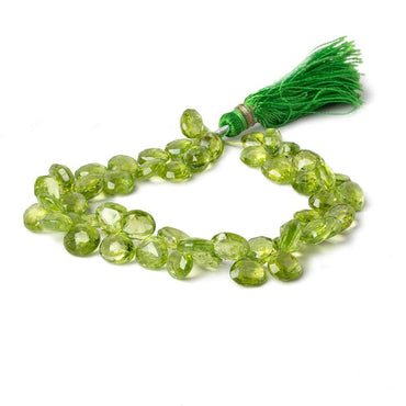 5-6.5mm Peridot Faceted Heart Beads 8 inch 52 pieces (ONLINE ORDER ONLY)