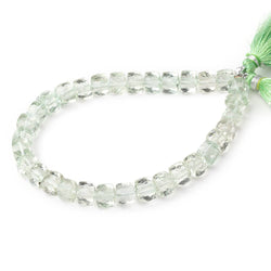 5-6.5mm Prasiolite Green Amethyst faceted cubes 8 inches 33 beads AA (ONLINE ORDER ONLY)