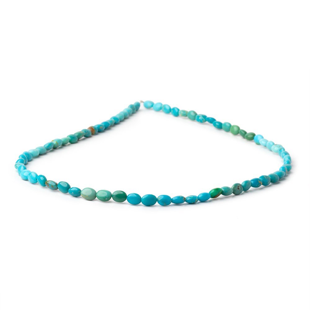 5-6.5mm Sleeping Beauty Turquoise Plain Ovals 15.5 inch 65 Beads (ONLINE ORDER ONLY)