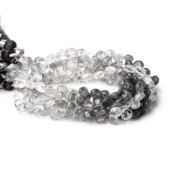 5-6mm Black Tourmalinated Quartz Plain Heart Beads 8.5 inch 64 pieces (ONLINE ORDER ONLY)