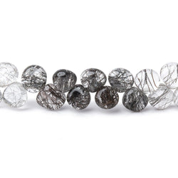 5-6mm Black Tourmalinated Quartz Plain Heart Beads 8.5 inch 64 pieces (ONLINE ORDER ONLY)