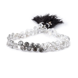 5-6mm Black Tourmalinated Quartz Plain Heart Beads 8.5 inch 64 pieces (ONLINE ORDER ONLY)