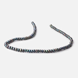 5-6mm Blue Peacock Off Round 2.5mm Large Hole Pearls 95 Beads (ONLINE ORDER ONLY)