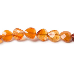 5-6mm Carnelian Straight Drilled Faceted Heart Beads 15 inch 64 pieces (ONLINE ORDER ONLY)