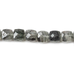 5-6mm Chlorite in Quartz faceted cubes 8 inch 37 Beads (ONLINE ORDER ONLY)