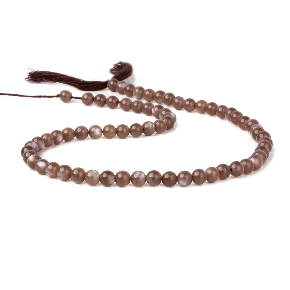 5-6mm Chocolate Moonstone plain rounds 16 inch 68 beads 1mm drill hole (ONLINE ORDER ONLY)