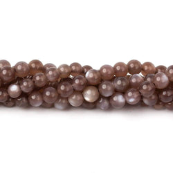 5-6mm Chocolate Moonstone plain rounds 16 inch 68 beads 1mm drill hole (ONLINE ORDER ONLY)
