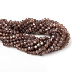 5-6mm Chocolate Moonstone plain rounds 16 inch 68 beads 1mm drill hole (ONLINE ORDER ONLY)