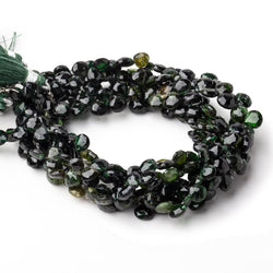 5-6mm Chrome Green Tourmaline Faceted Heart Beads 8 inch 58 pieces (ONLINE ORDER ONLY)