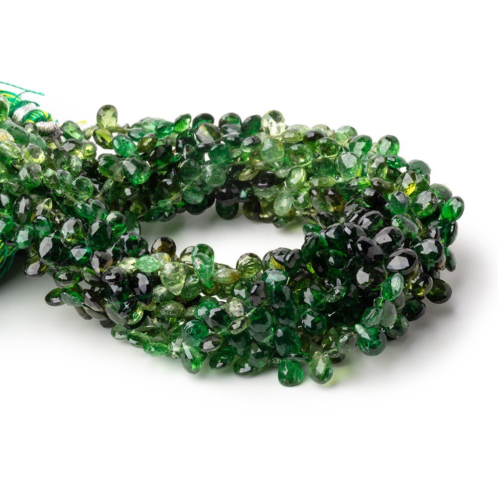 5-6mm Chrome Tourmaline Faceted Pear Beads 8 inch 80 pieces AA (ONLINE ORDER ONLY)