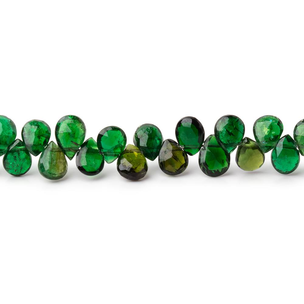 5-6mm Chrome Tourmaline Faceted Pear Beads 8 inch 80 pieces AA (ONLINE ORDER ONLY)