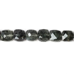 5-6mm Dark Chlorite in Quartz faceted cubes 8.25 inch 31 Beads (ONLINE ORDER ONLY)